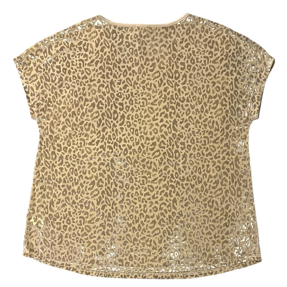 JODIFL Leopard Print Short Sleeve Top - Tan - Picture 3 of 3